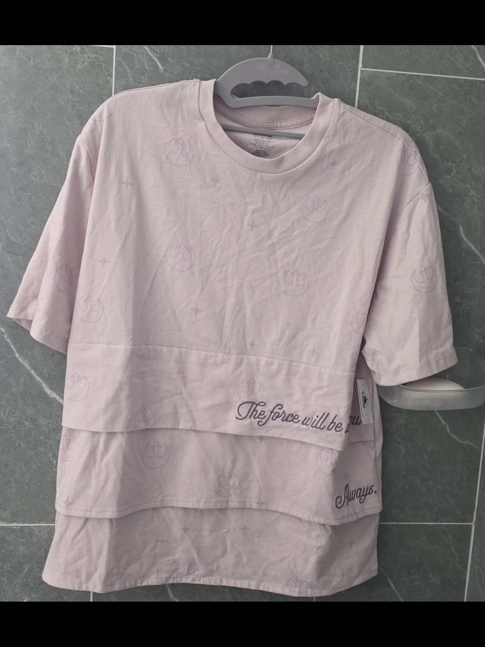 NWT Star Wars Disney The Force Will Be With You Always Pink Ruffle Shirt XS